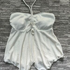 Elegant White Halter Romper